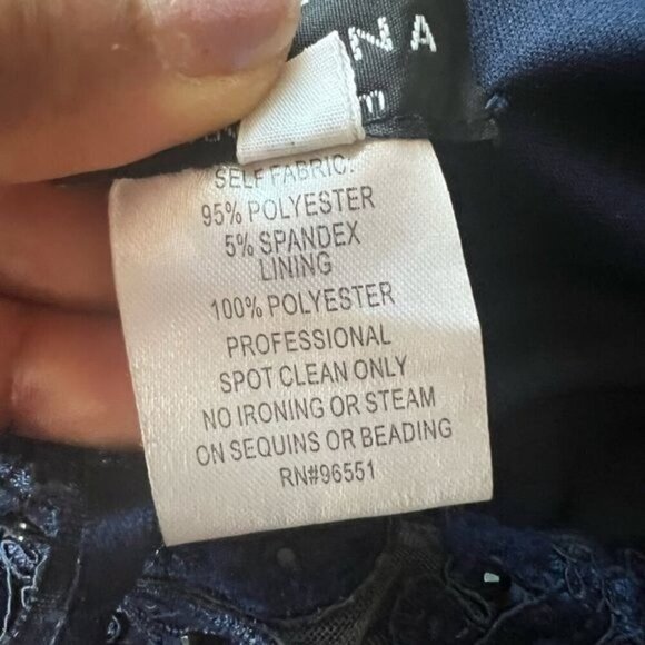 Faviana blue dress maxi long strapless embroidered size 4 - Picture 5 of 7